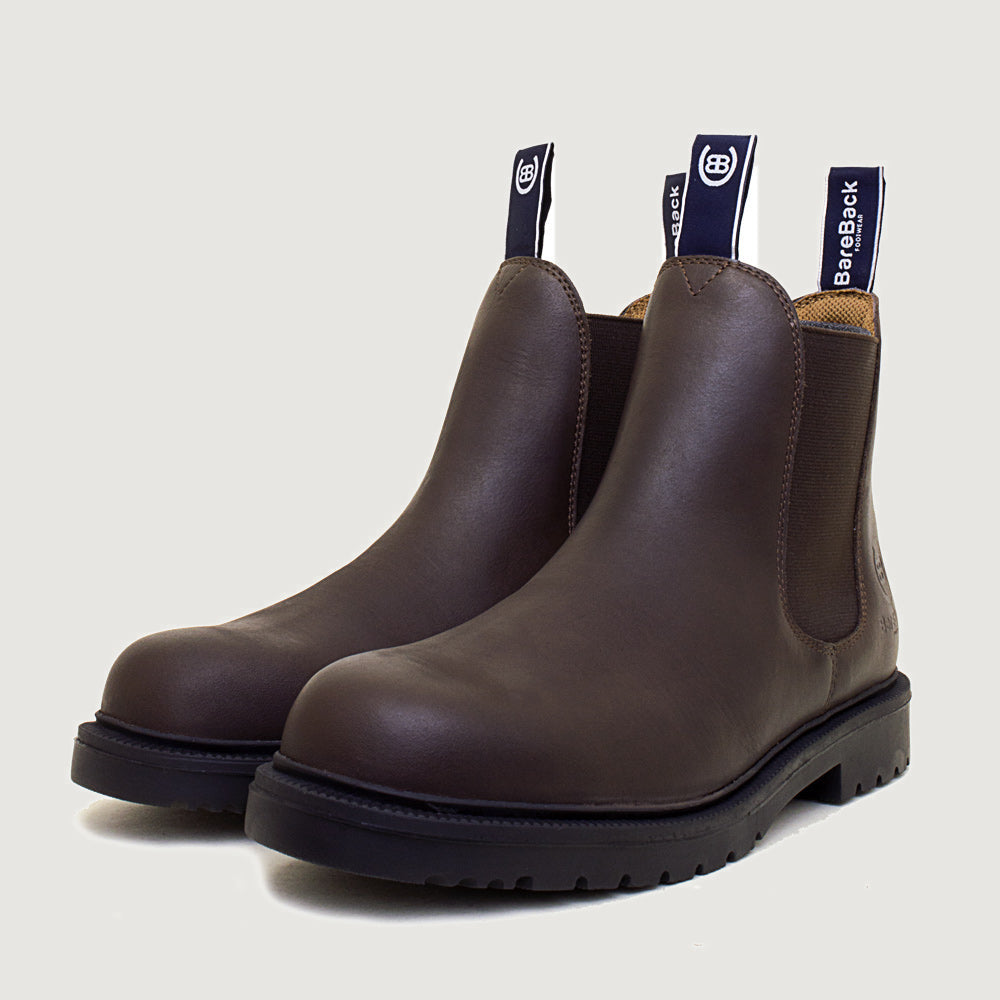 Bareback Detroit Steel Toe Cap Work Boots - Brown angled view
