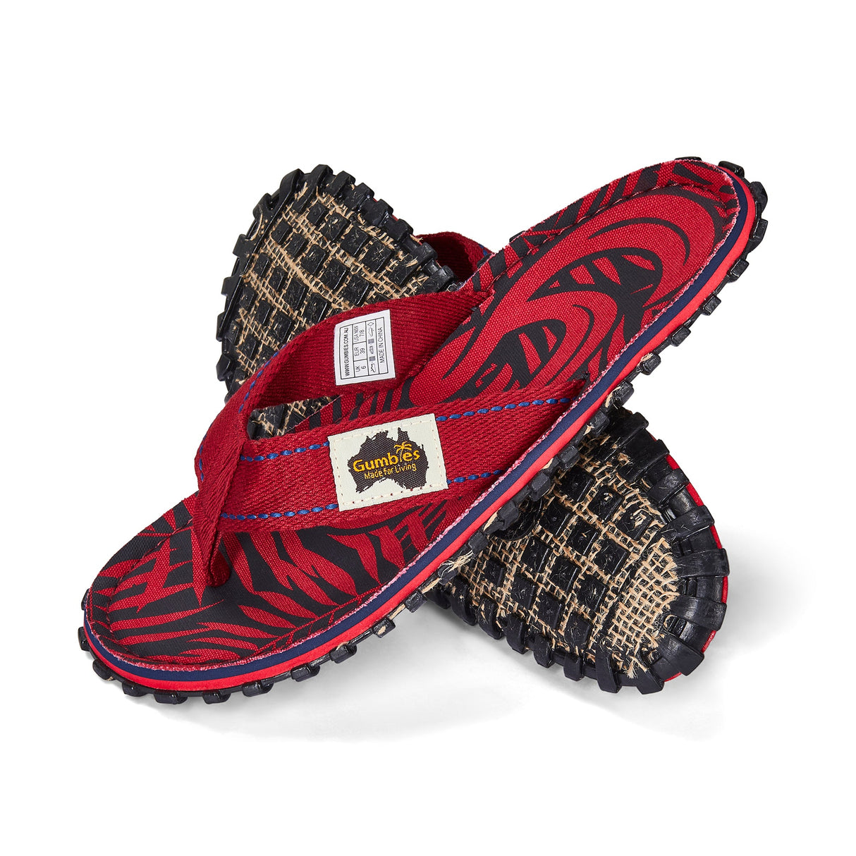 Gumbies Islander Flip-Flops - Men's Red G colourway front