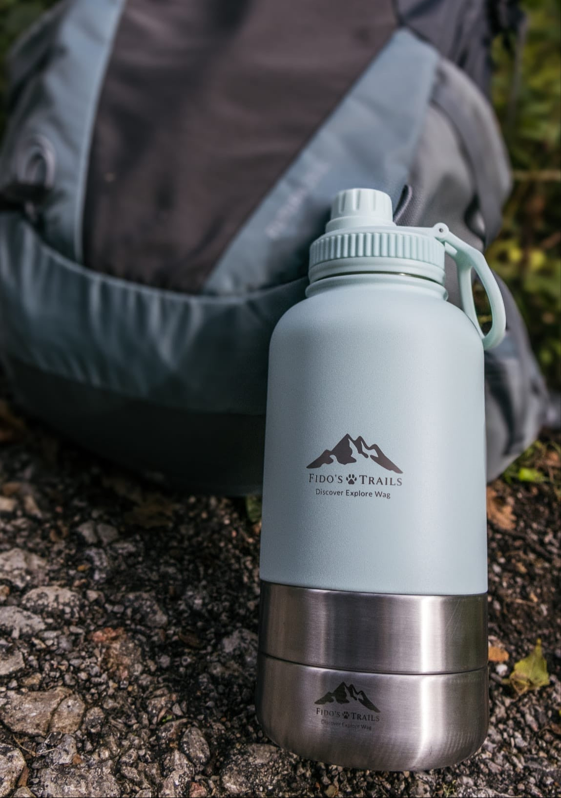 Fido’s Trails 3-in-1 Water Bottle with Detachable Bowls – Coastal Blue | 1 Litre Adventure-Ready Hydration for Dogs & Owners