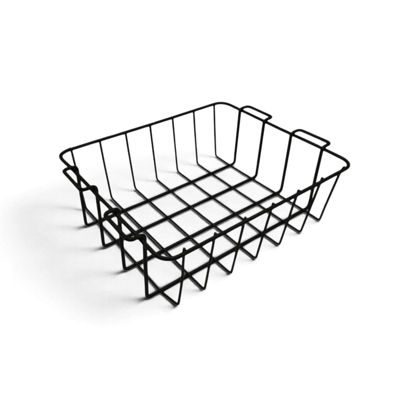 Coated wire basket supplied with the Orbie 35 cool box, hangs from the internal rails