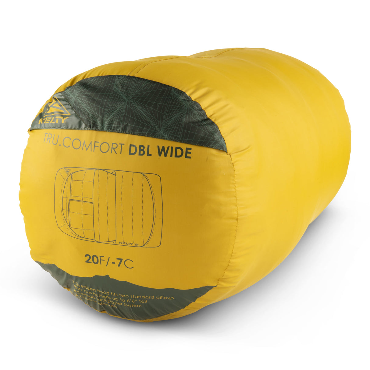 Kelty Tru Comfort Doublewide 20 Sleeping Bag - Olive Oil Gamescape alternate view 7