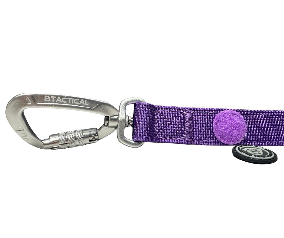BTactical Nylon Carabiner Clip Dog Lead - Lavender Purple