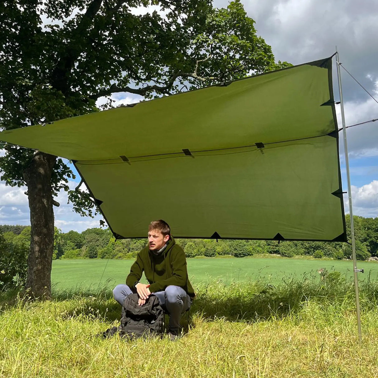 DD Tarp 3x3m in forest green for camping
