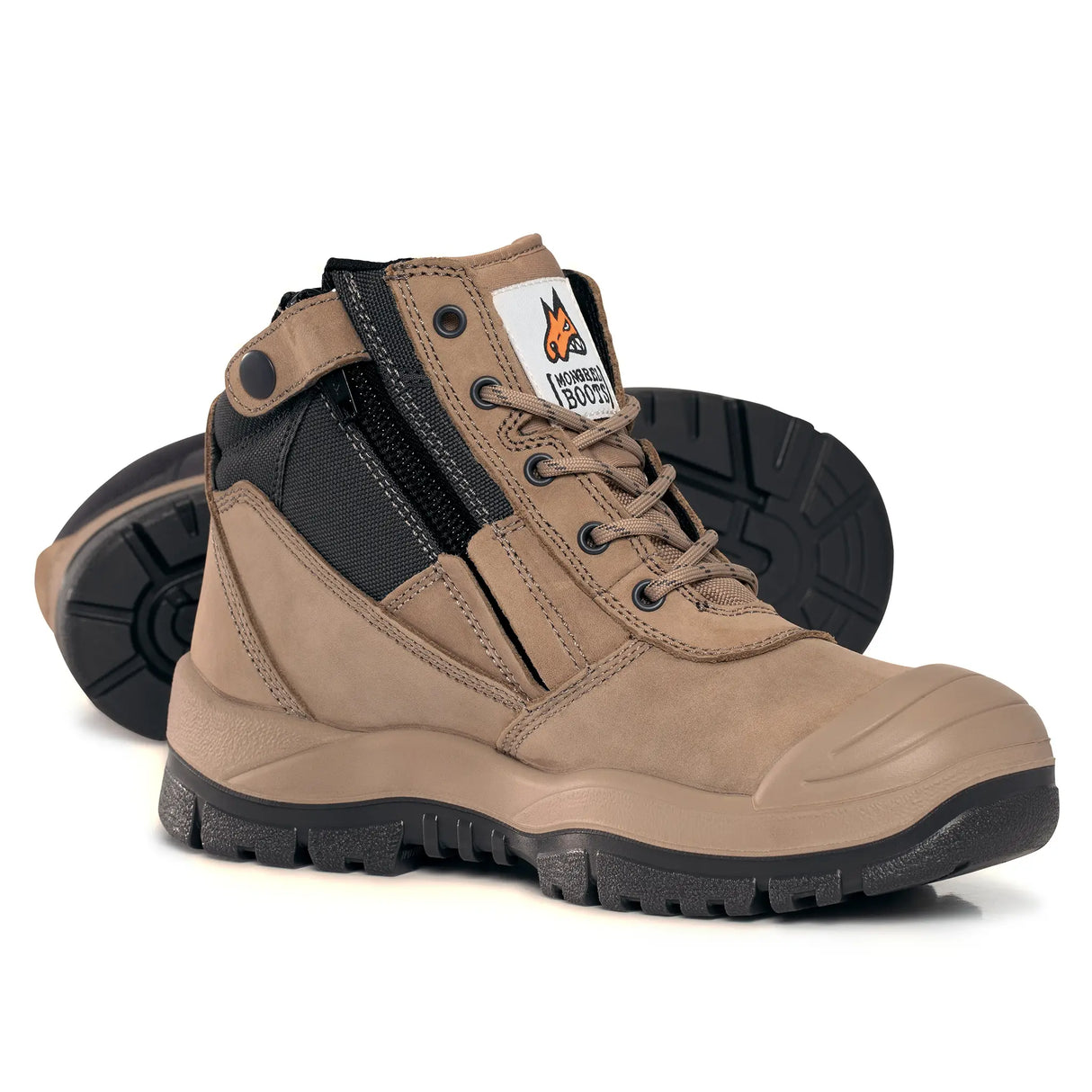 Mongrel 461 Side Zip Safety Boots with Scuff Cap - Stone