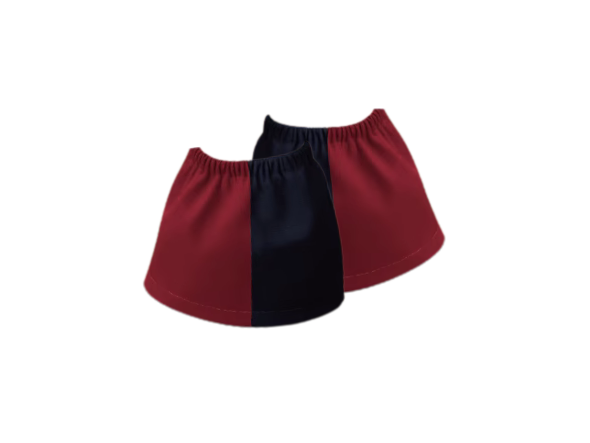 Pair of navy and red children's harlequin sox savers