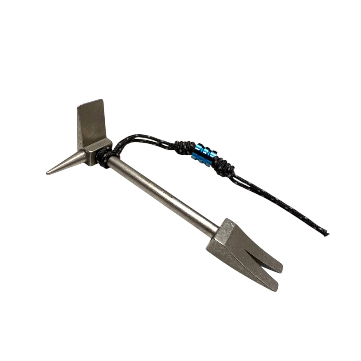 4 in Titanium Hooligan Bar with paracord lanyard, Duckbill, tapered pike and wedge claw