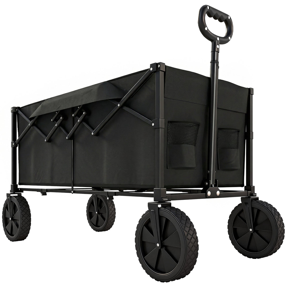 Outsunny 95L Festival Trolley on Wheels - Black loaded front view