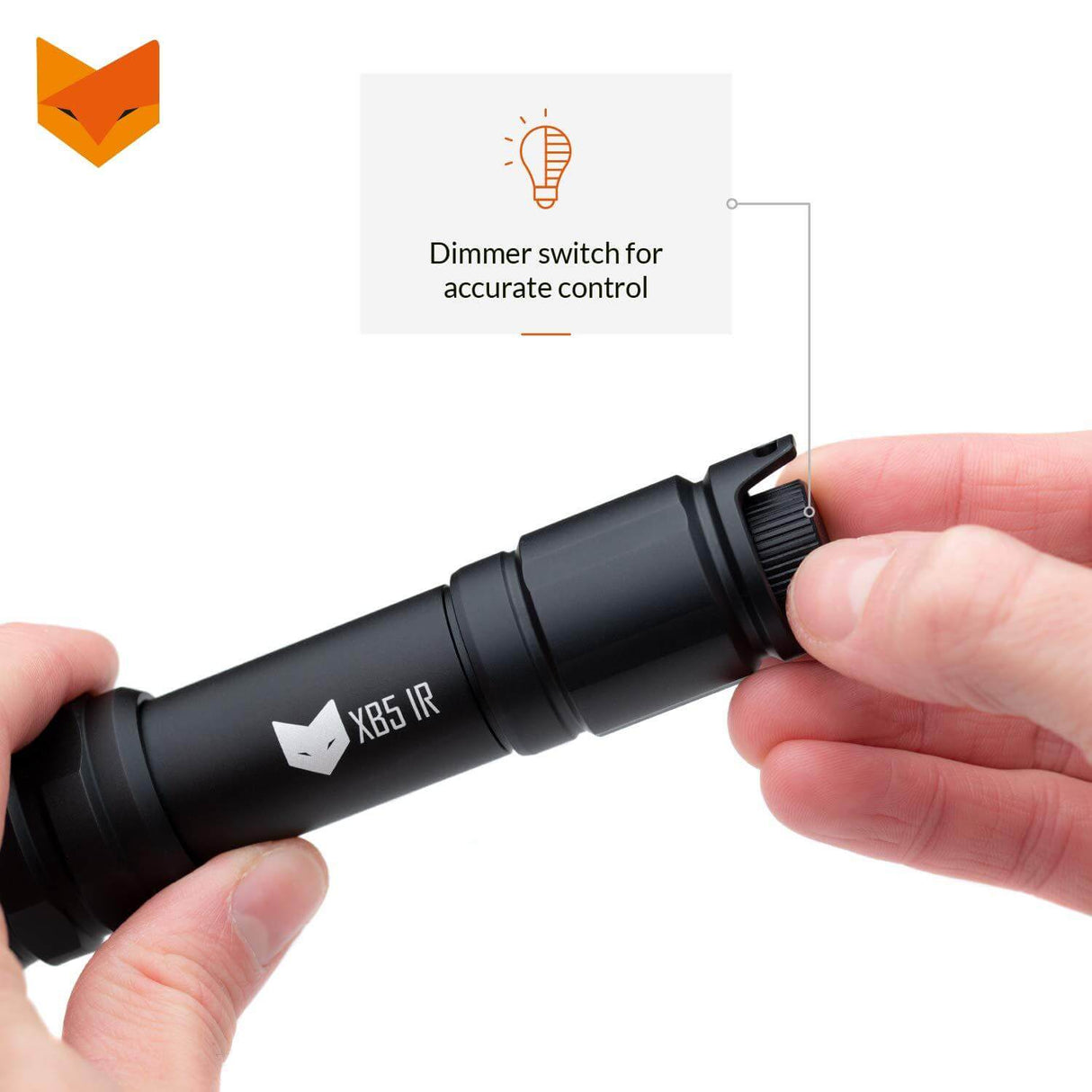 Nightfox XB5 850nm Infrared LED Flashlight - stepless dimmer switch detail