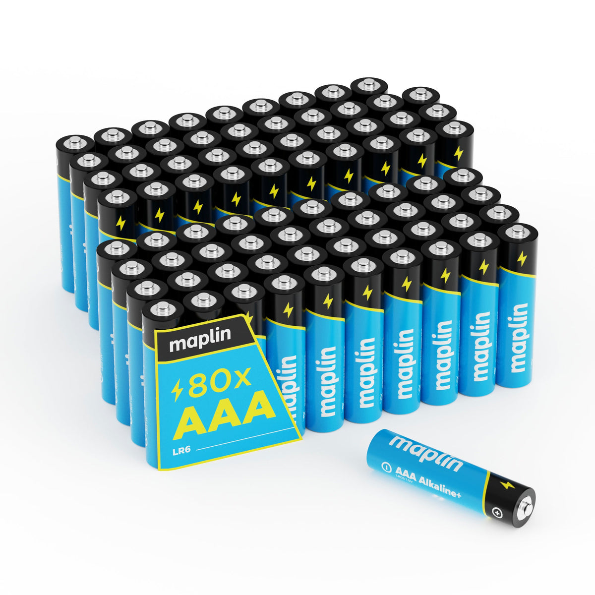 Maplin AAA alkaline batteries, pack of 80