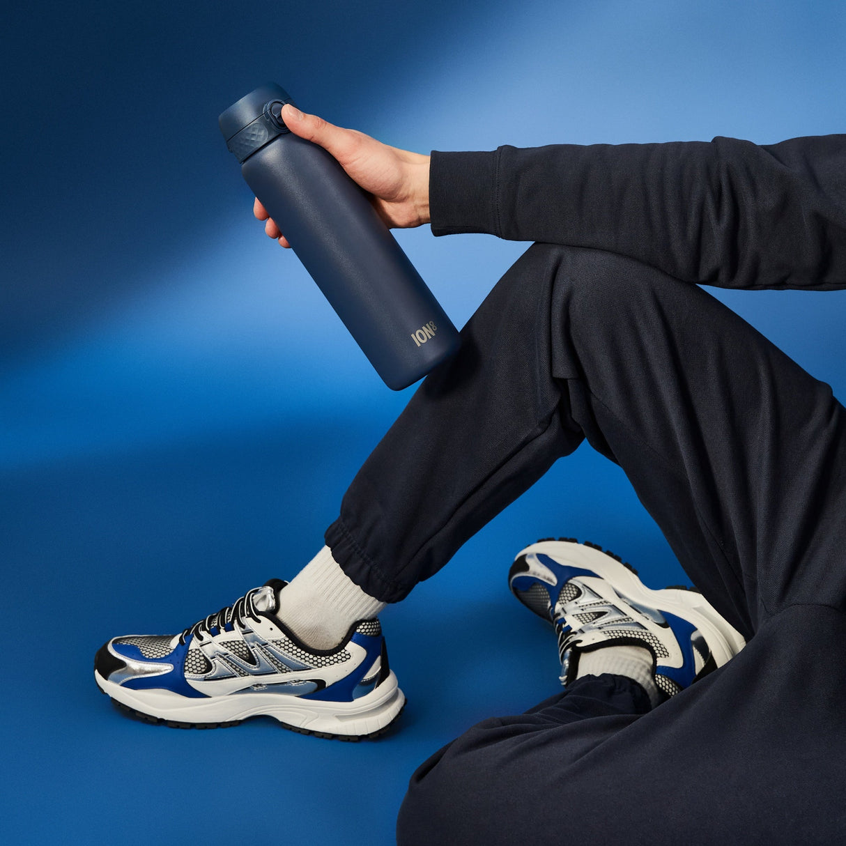 ION8 Leak Proof 1 Litre Thermal Water Bottle, Insulated Steel, Ash Navy, 1L
