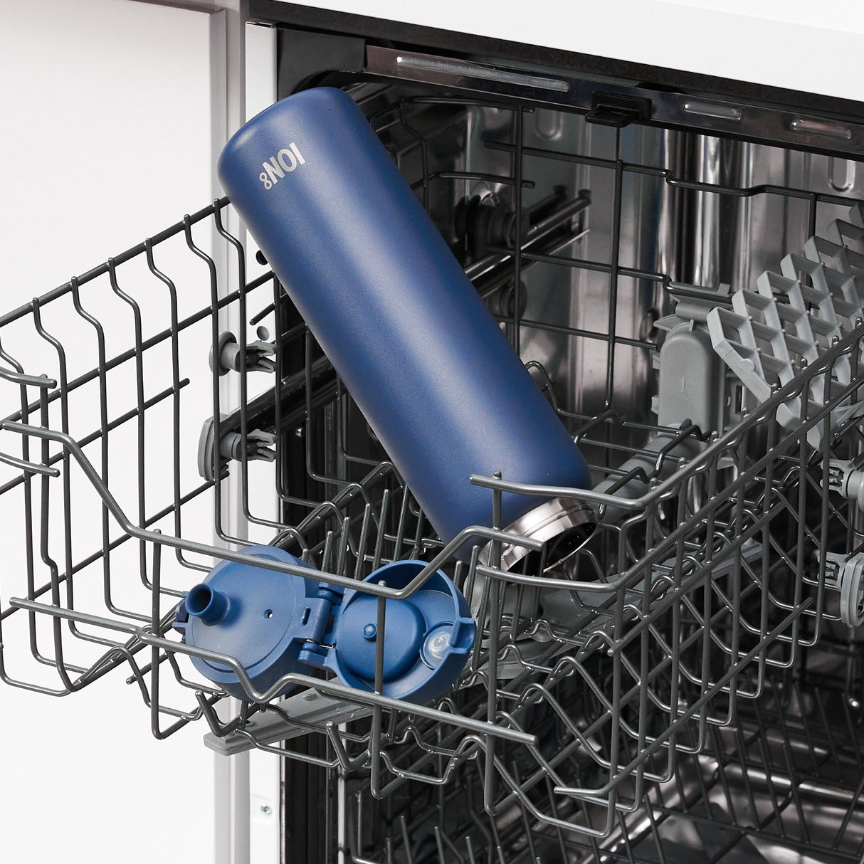 ION8 Leak Proof 1 Litre Thermal Water Bottle, Insulated Steel, Ash Navy, 1L