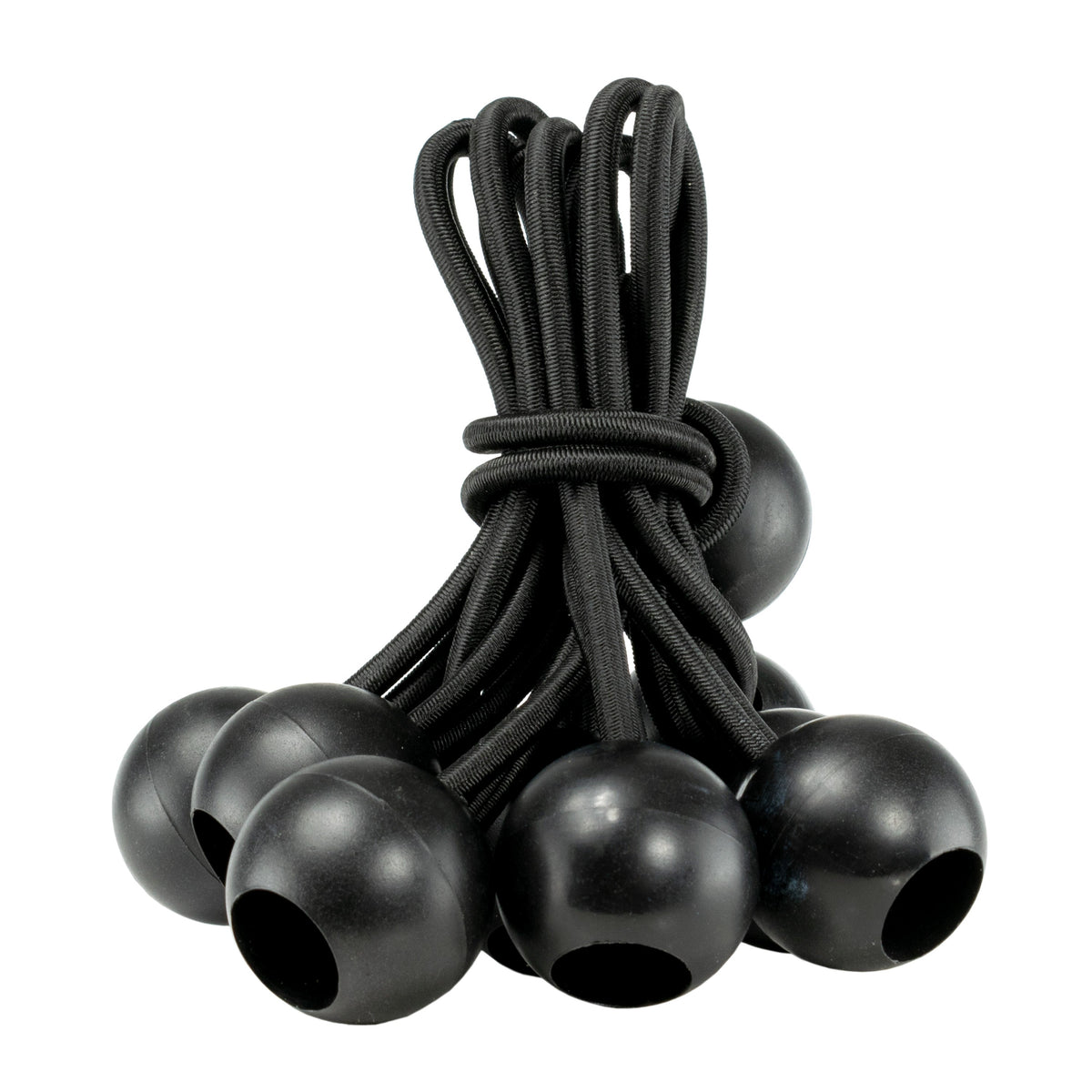 Bundle of 4 inch black bungee balls supplied with the Green S-Grade Tarpaulin with 10 x 4" Bungee Balls (Black)