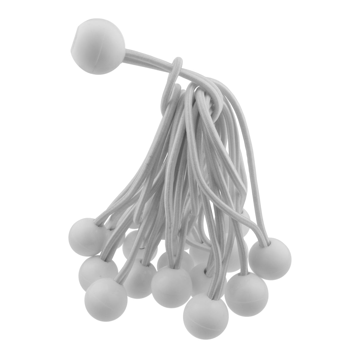 Bundle of 6 inch white bungee balls supplied with the Green/Brown L-Grade Tarpaulin with 20 x 6" Bungee Balls (White)