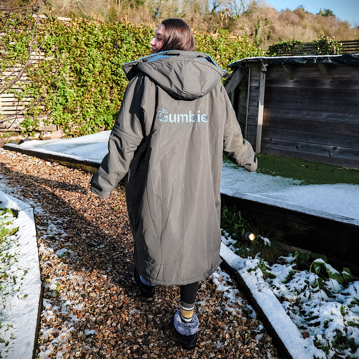 Gumbies S-Cape Changing Robe - Charcoal & Blue alternate view 5