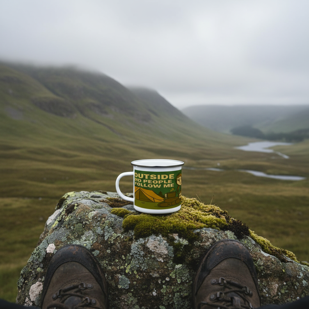 I Go Outside to Avoid People Enamel Mug 12oz – for Her