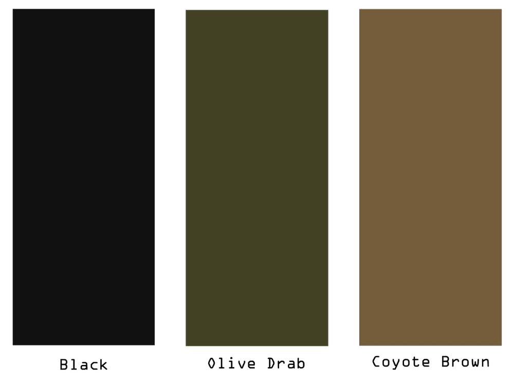 Kydex Customs Bare Bones Glock Holster colour options