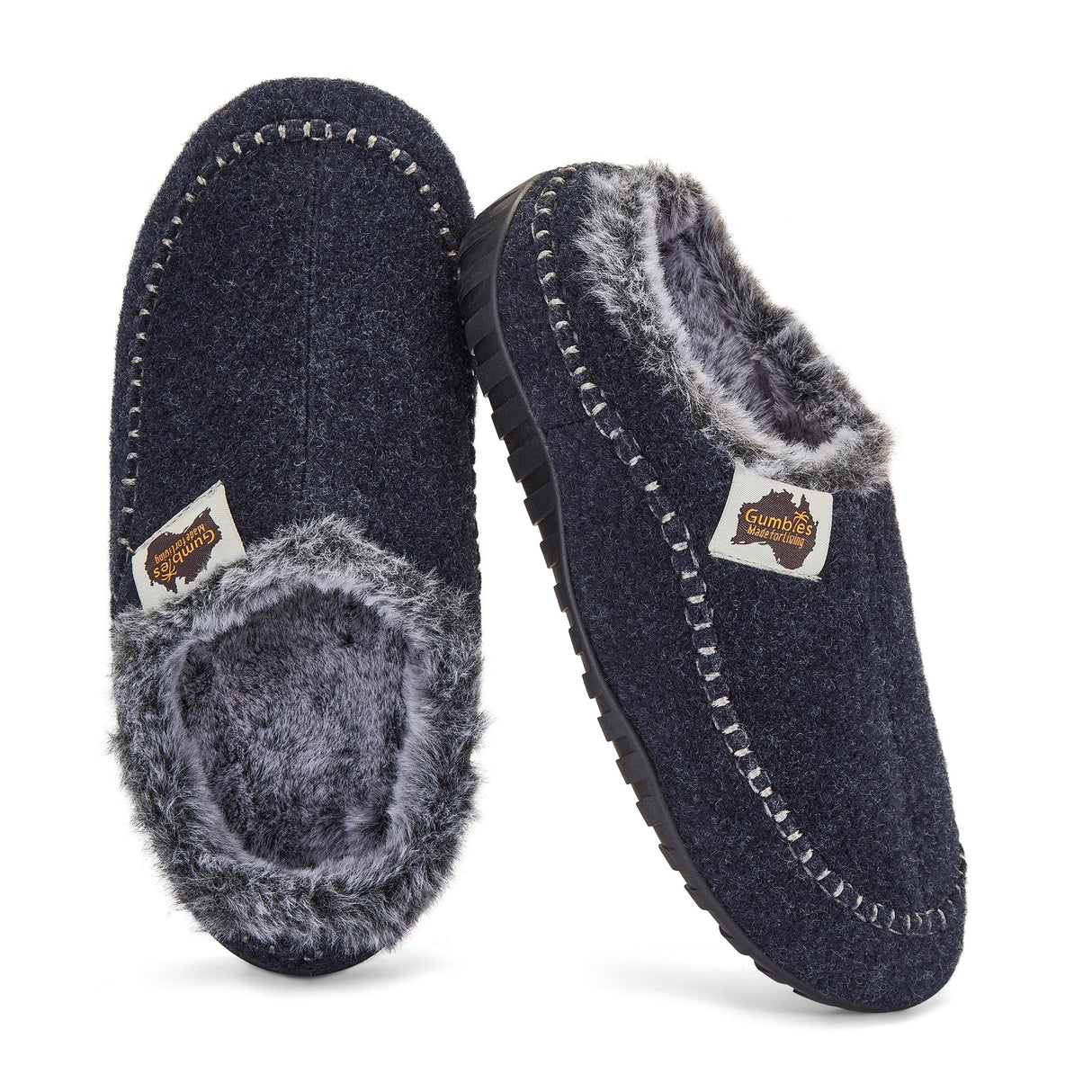 Gumbies Ossa Low Slippers - Men's Navy & Grey alternate view 2
