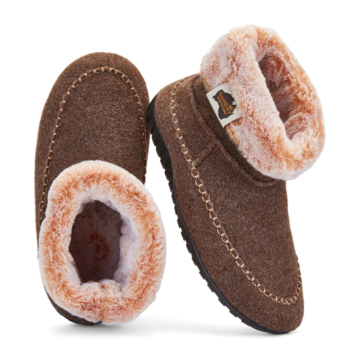 Gumbies Ossa High Slipper Boots - Women's Chocolate & Cream alternate view 2
