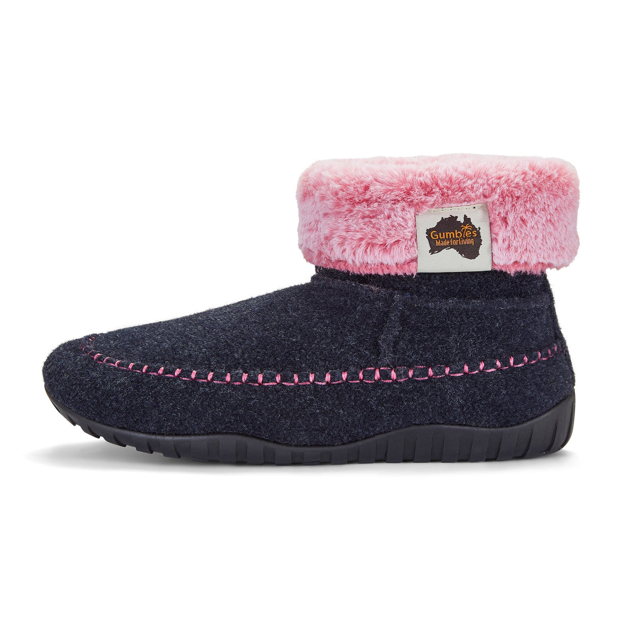 Gumbies Ossa High Slipper Boots - Women's Navy & Pink alternate view 6