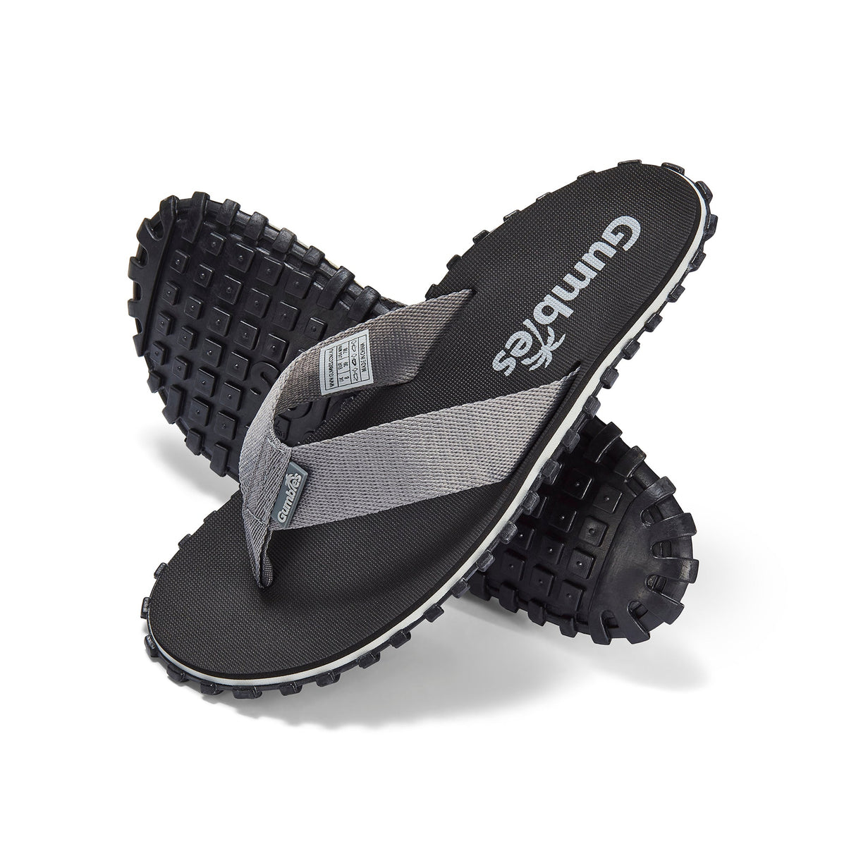 Gumbies Duckbill Flip-Flops - Men's Black & Grey colourway front