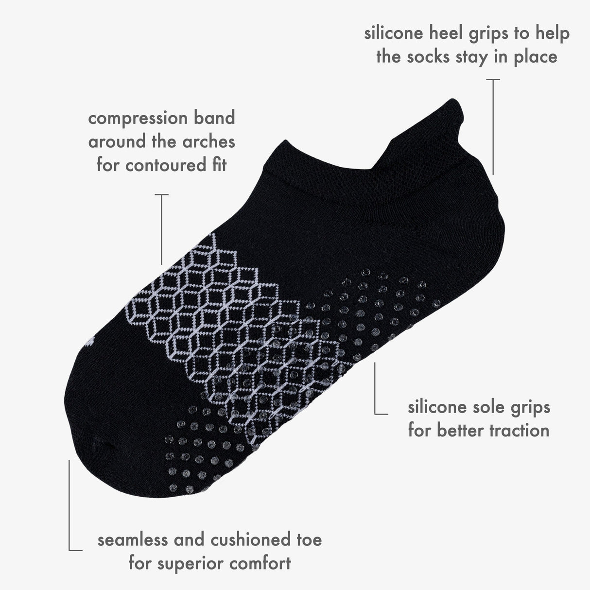 hipSwan Flow Grip Ankle Socks