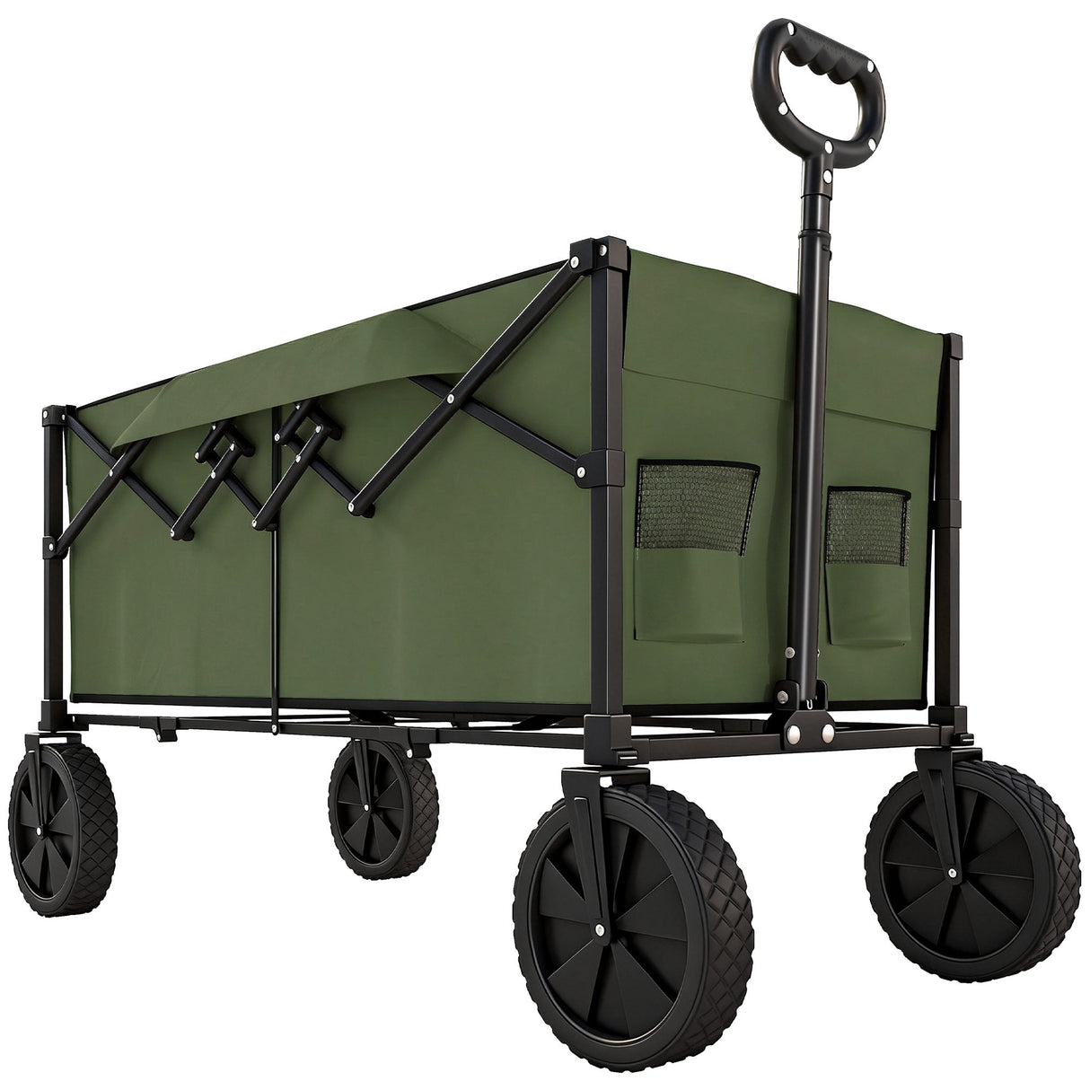 Outsunny 95L Festival Trolley on Wheels - Dark Green accessories and manual
