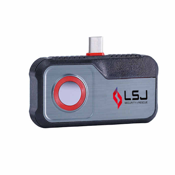 LSJ Mini4 thermal imaging camera with USB-C plug and red-ringed lens