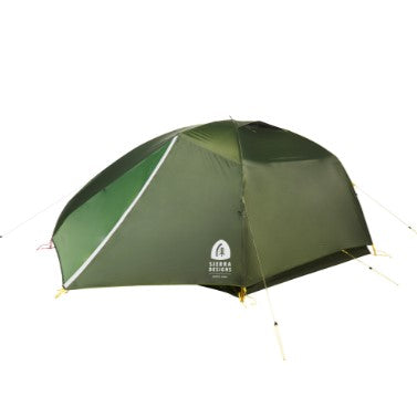 Sierra Designs Meteor 3000 4 Person Tent - Forest Green pitched with flysheet