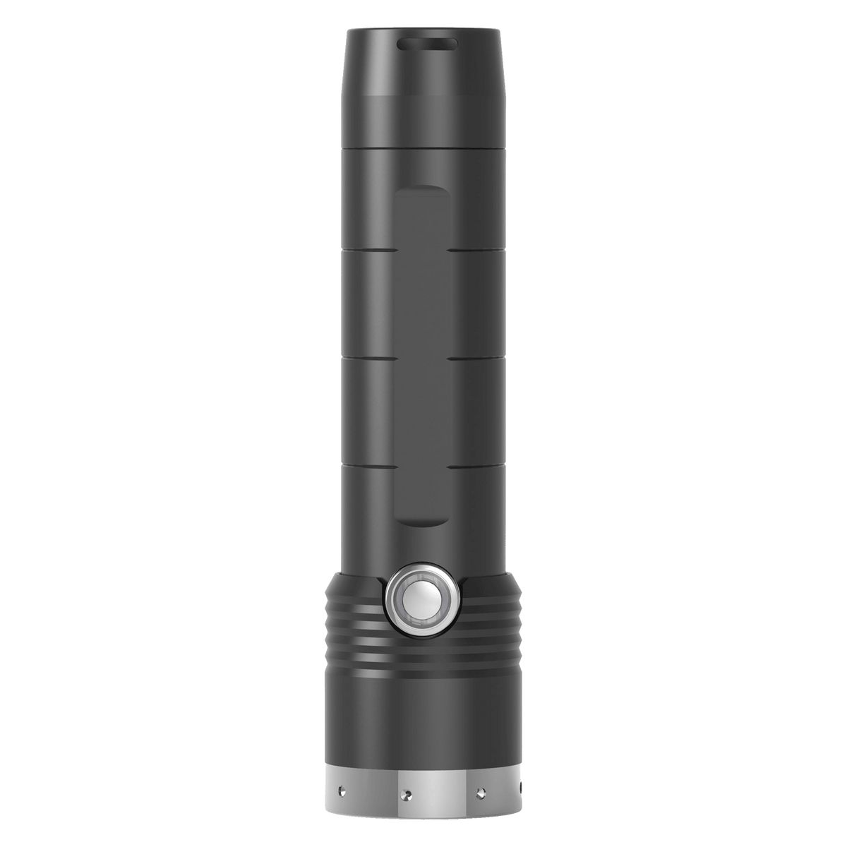 Ledlenser MT10 torch standing upright, showing the side switch