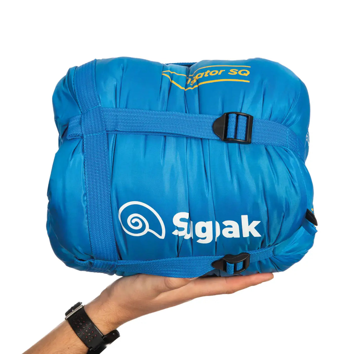 Snugpak Navigator WGTE Sleeping Bag in Blue - packed in compression stuff sack