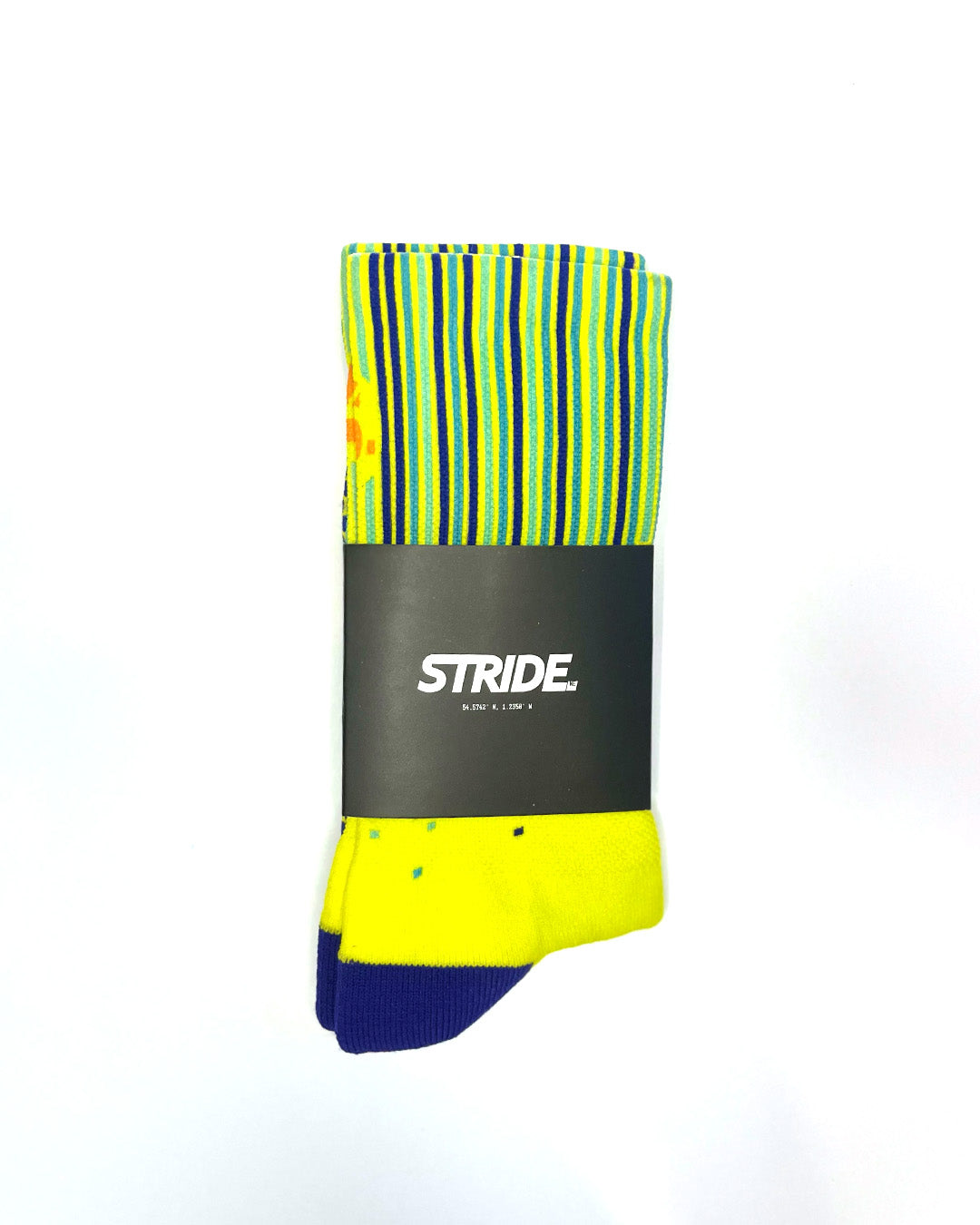 Stride Volt Rush running sock folded in its black STRIDE card sleeve