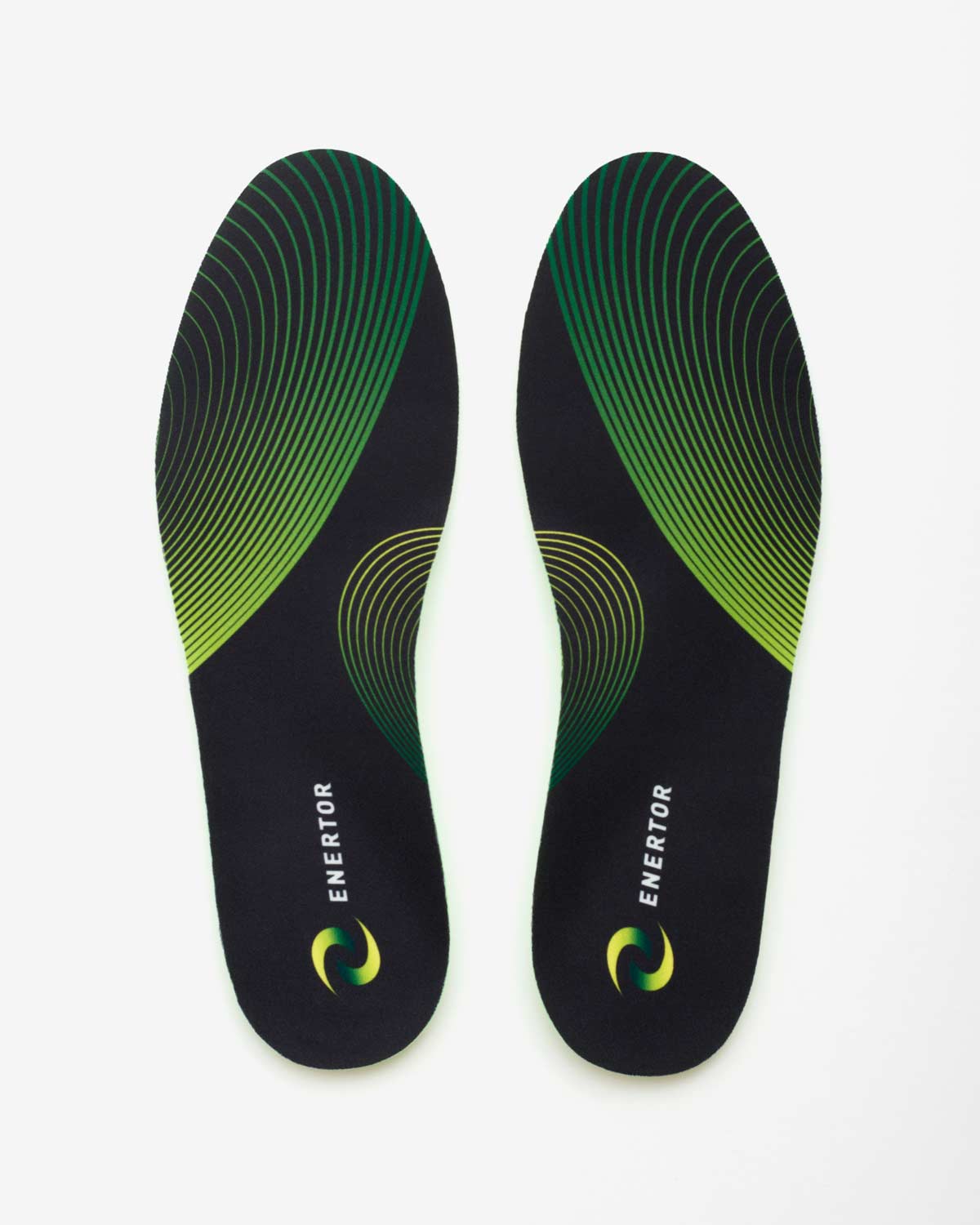 Top view of a left and right Enertor PX1 running insole
