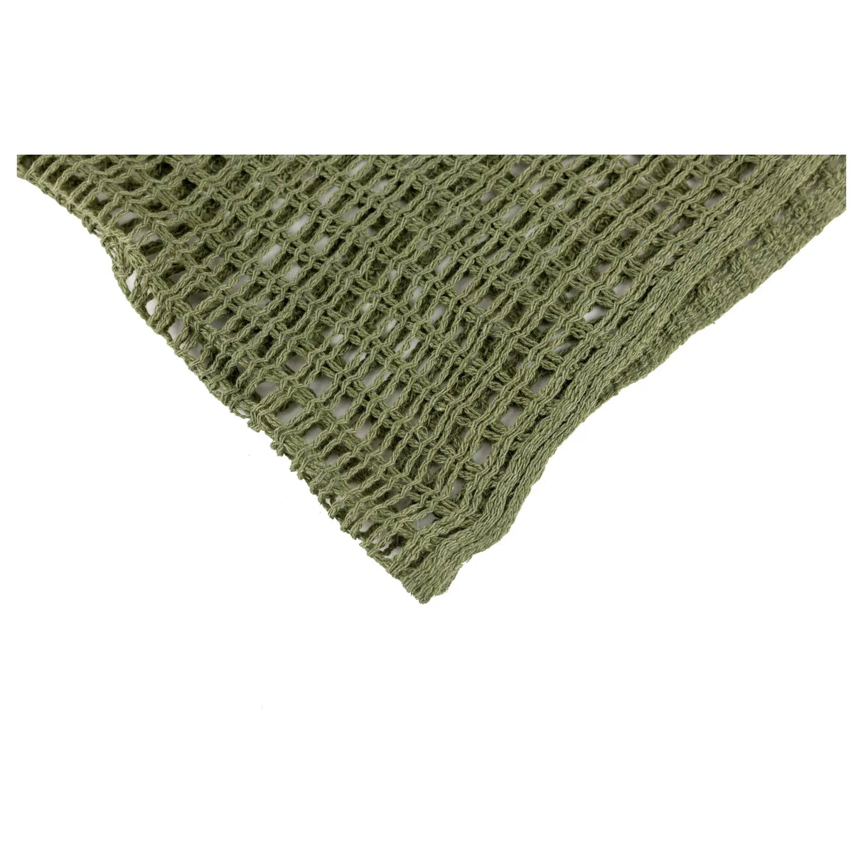 Web-Tex Scrim Net Scarf in olive green, close-up of the cotton net weave