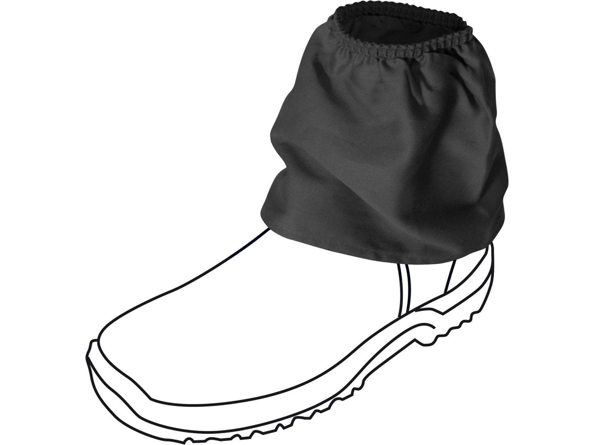 Black Oz OverBoots standard cotton sox saver over a work boot