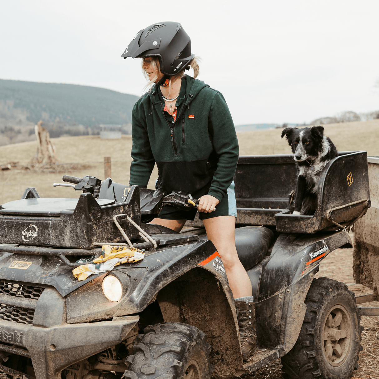 Sugar Loaf Dawnbreaker Polar Fleece Hoodie in Green for hiking, trekking