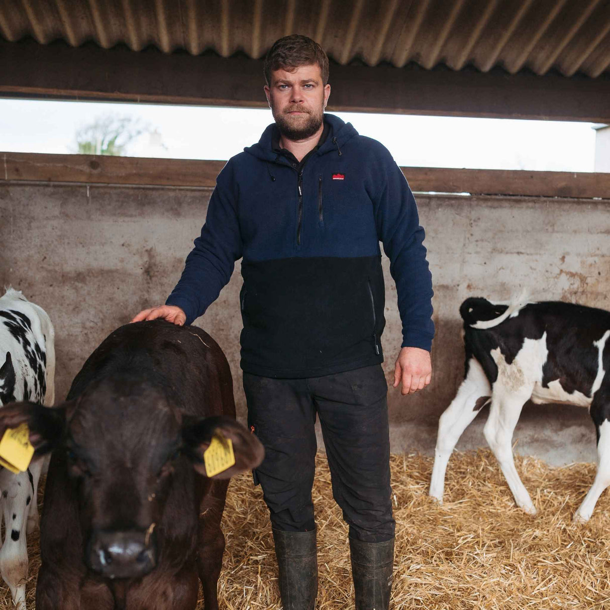 Sugar Loaf Dawnbreaker Polar Fleece Hoodie in Navy Blue for farm work, workwear