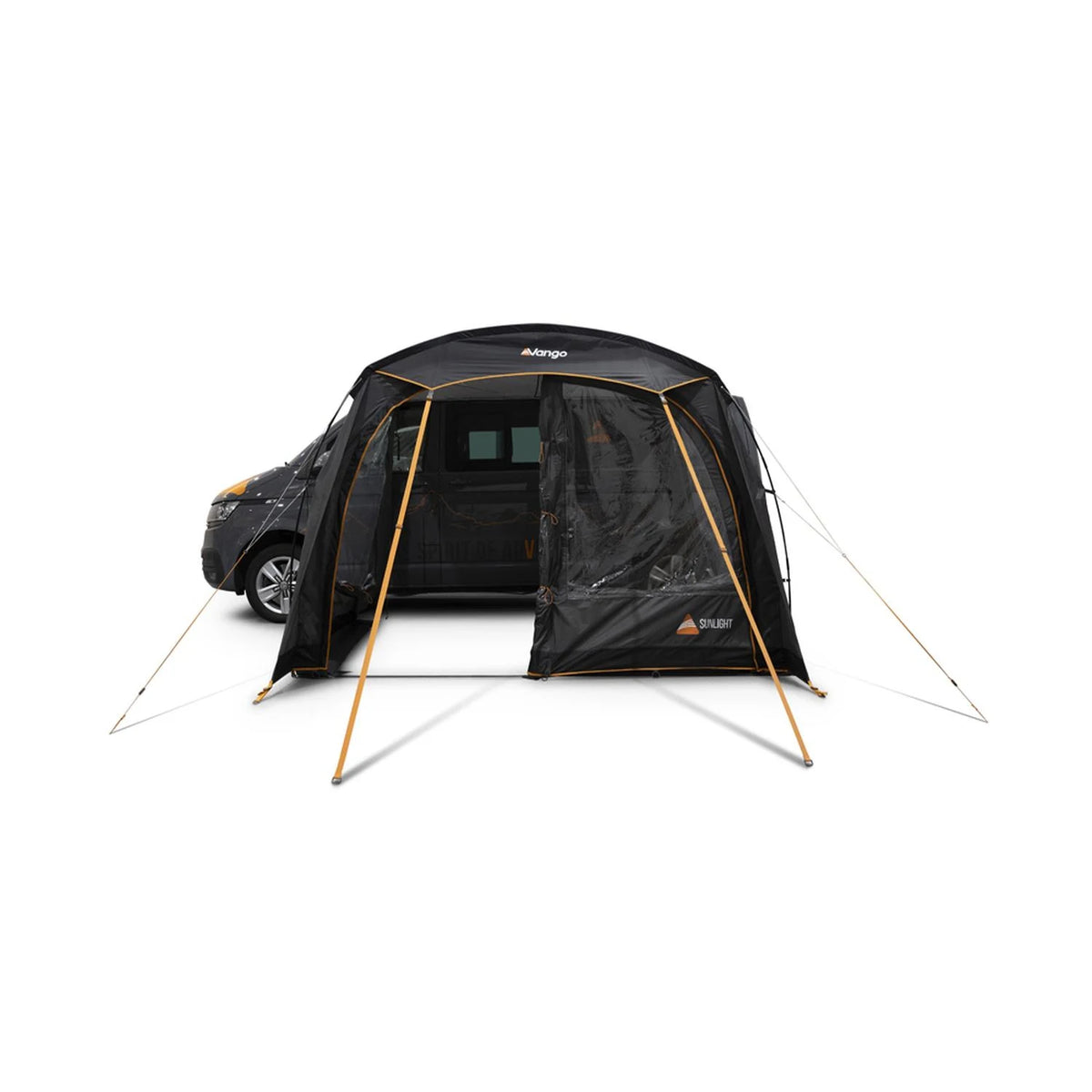 End view of the Vango Sunlight awning with the door open