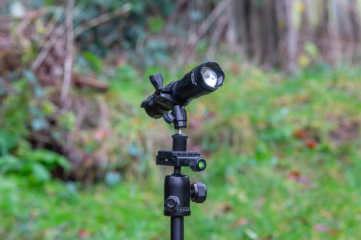 Nightfox XB5 Pro Infrared LED Torch 940nm - mounted on a tripod