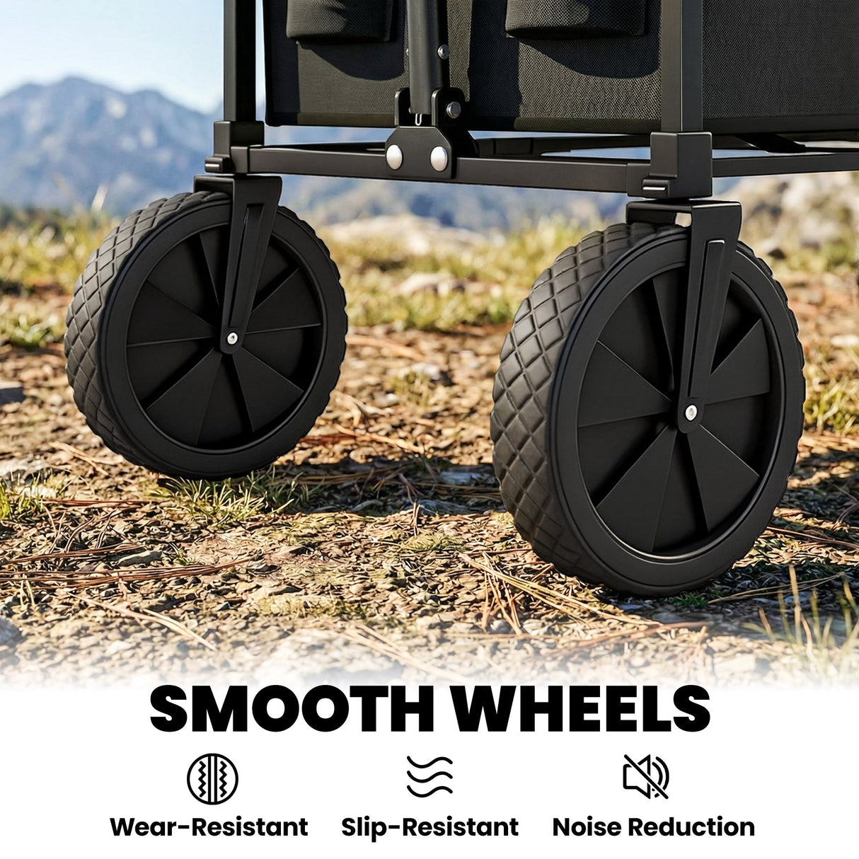 Outsunny 95L Festival Trolley on Wheels - Black compact folded size