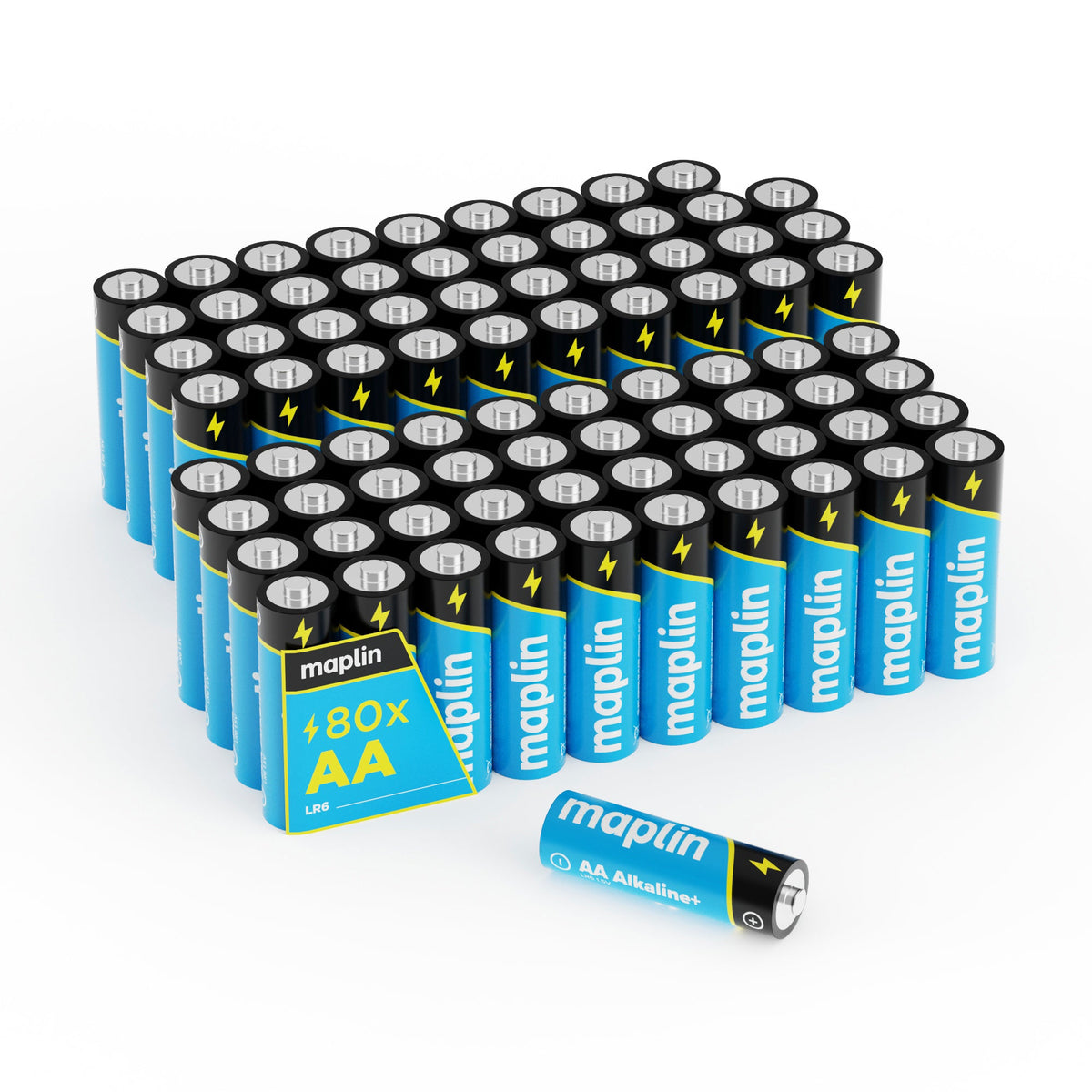 Maplin AA alkaline batteries, pack of 80