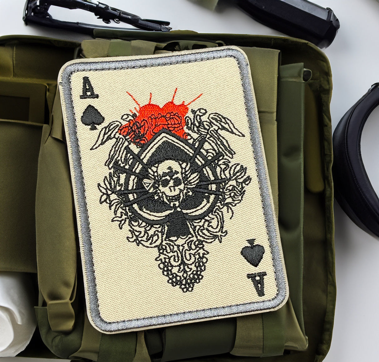 Death Card Patch, Hook & Loop, 10cm | Task Outdoor