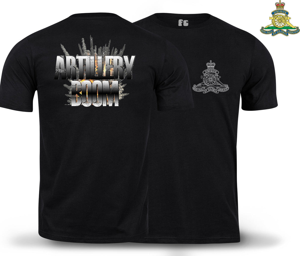 Royal Artillery Boom Double Print T-Shirt - Black