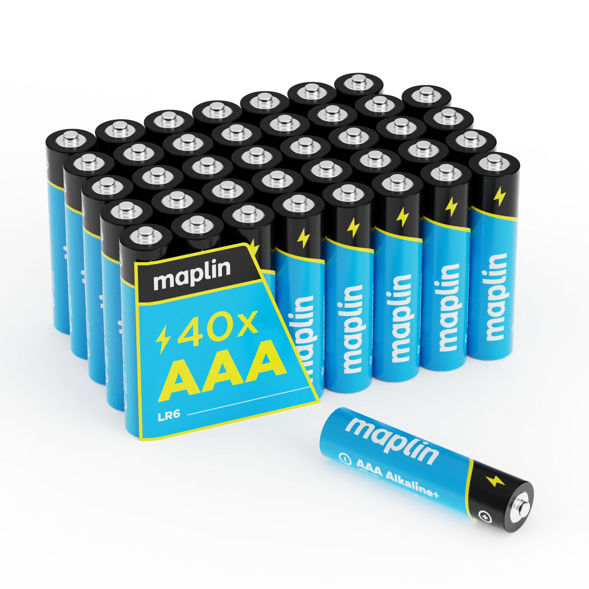 Maplin AAA alkaline batteries, pack of 40