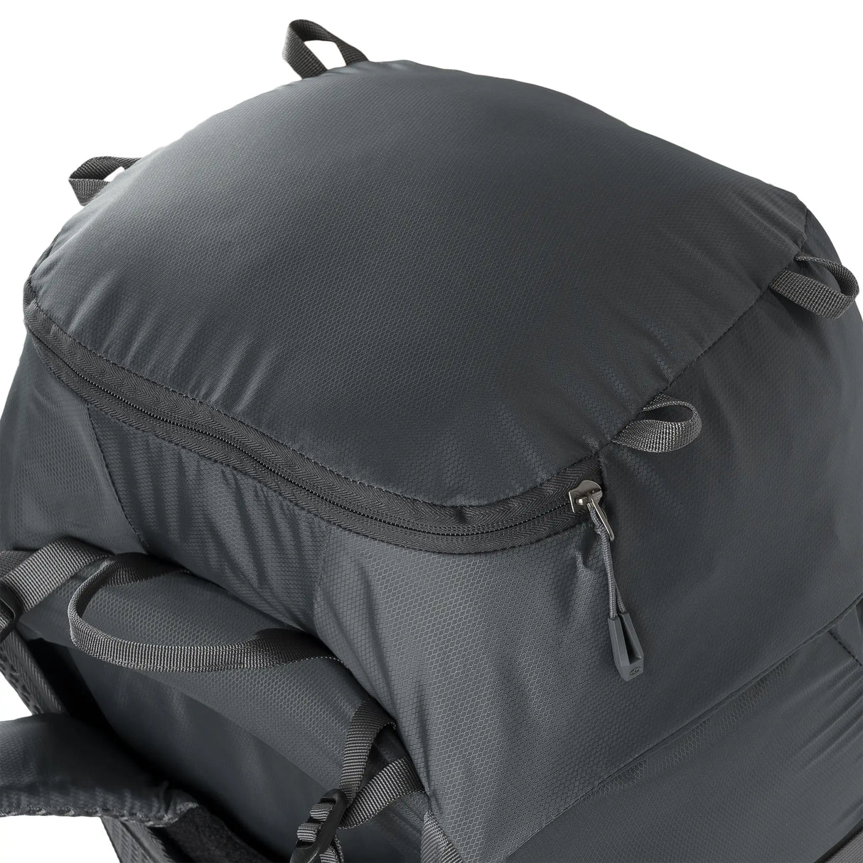 Highlander Ben Nevis Rucksack 65L in grey - close up of external lid pocket