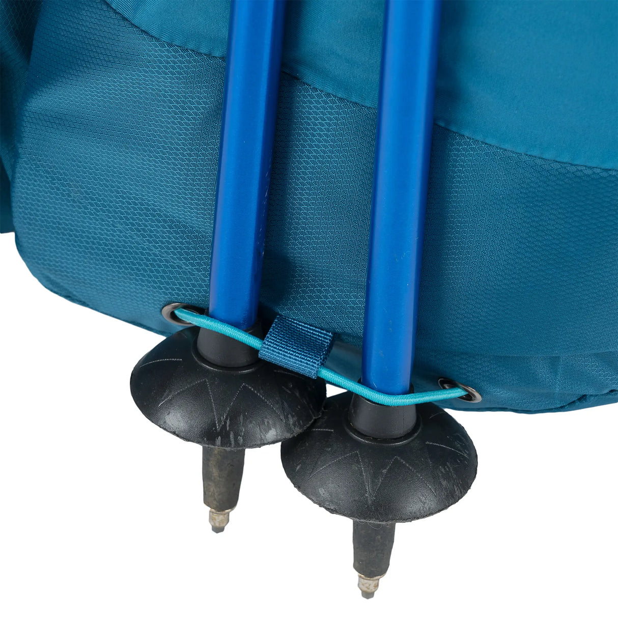 Highlander Ben Nevis Rucksack 52L in petrol blue close up of pole holder