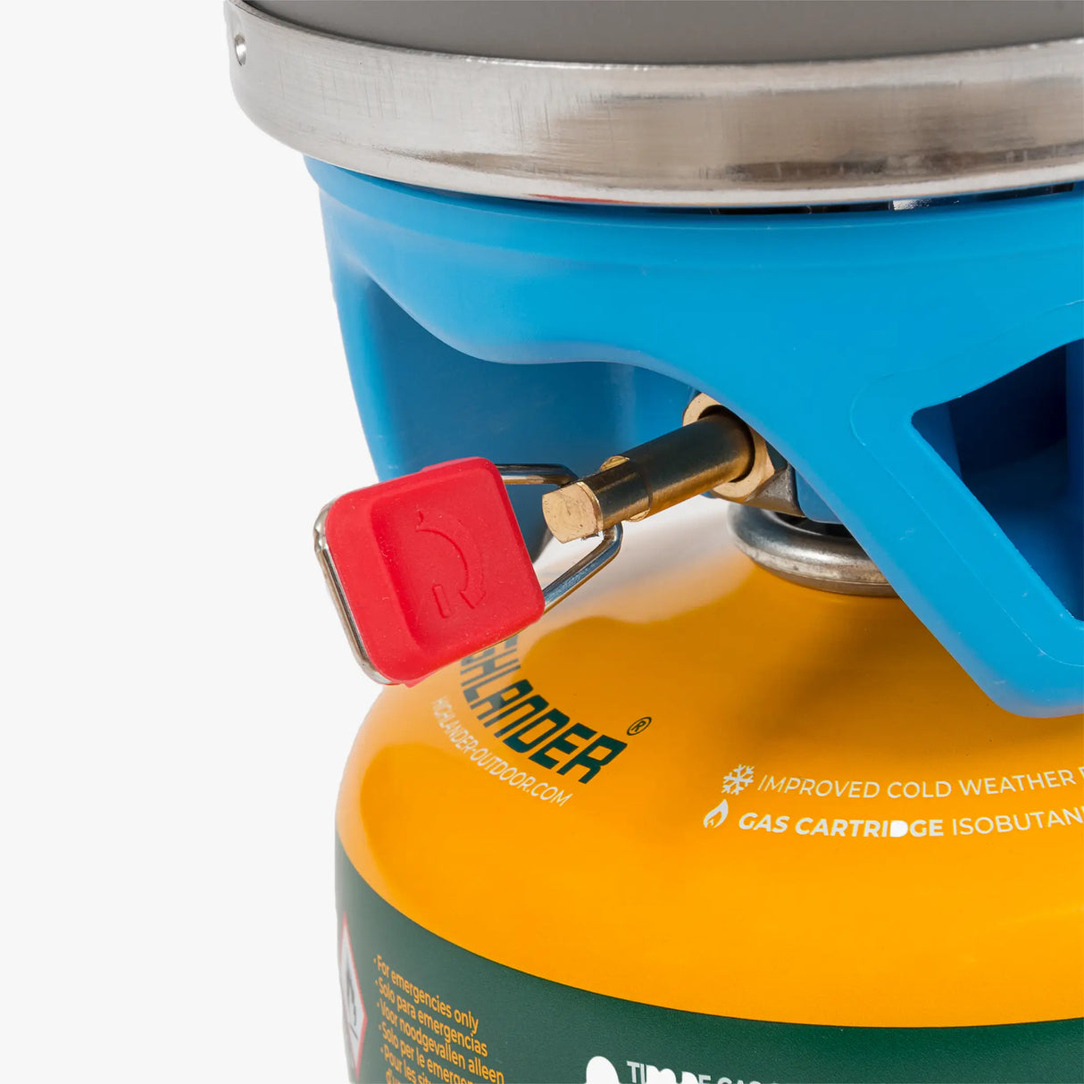 Highlander Blade Fastboil 3 Camping Gas Stove 1.1L in blue on white background