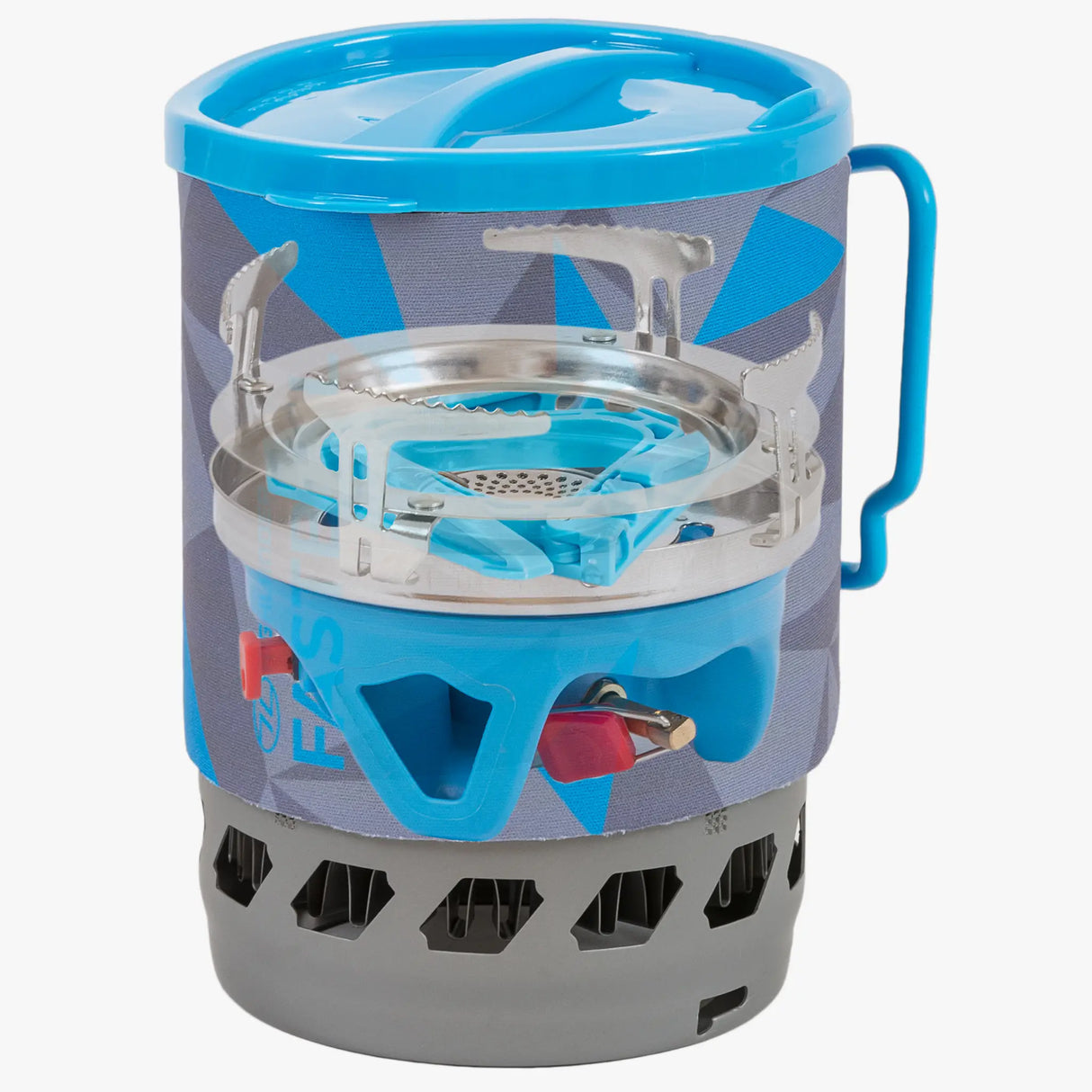 Highlander Blade Fastboil 3 Camping Gas Stove 1.1L in blue on white background