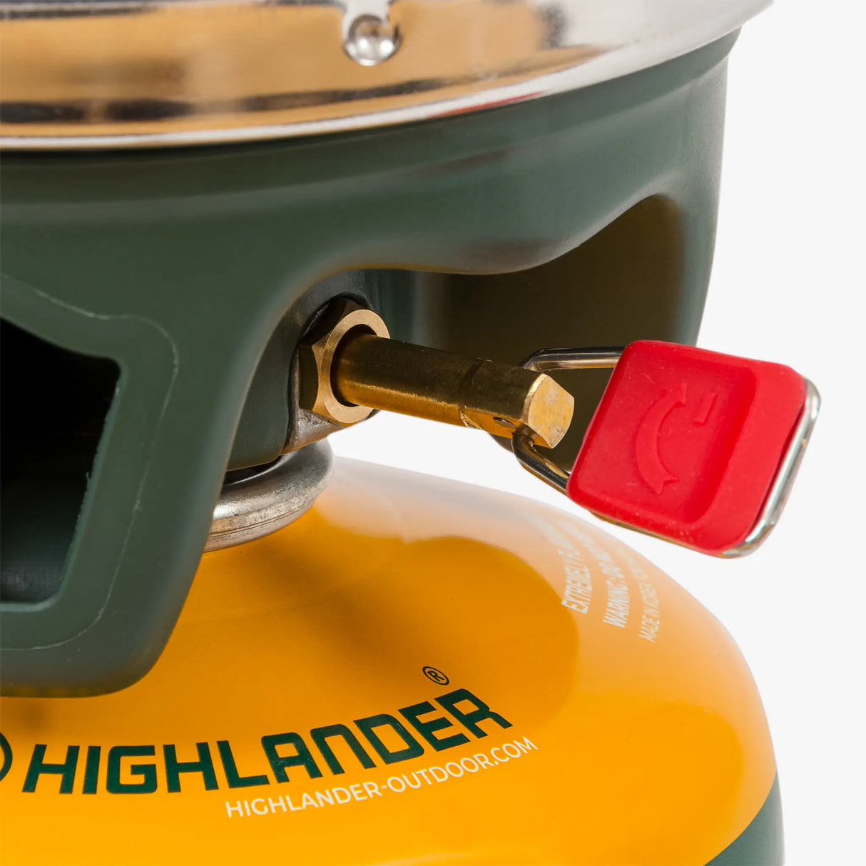 Highlander Blade Fastboil 3 Camping Gas Stove 1.1L in green on white background