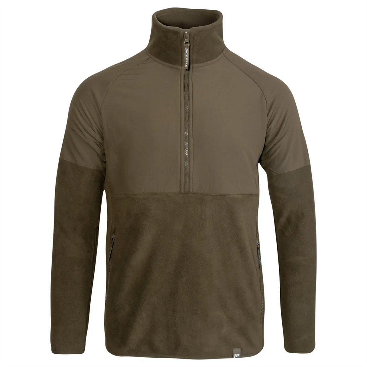 Jack Pyke Bleasdale Half Zip Fleece Top in Dark Olive Green from the front