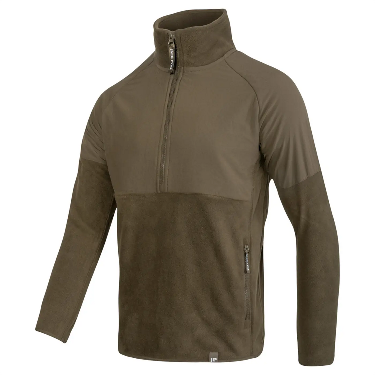 Jack Pyke Bleasdale Half Zip Fleece Top Dark Olive Side | Task Outdoor
